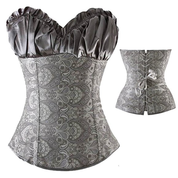 Gorgeous Grey Brocade Corset, Size M - Picture 1 of 1